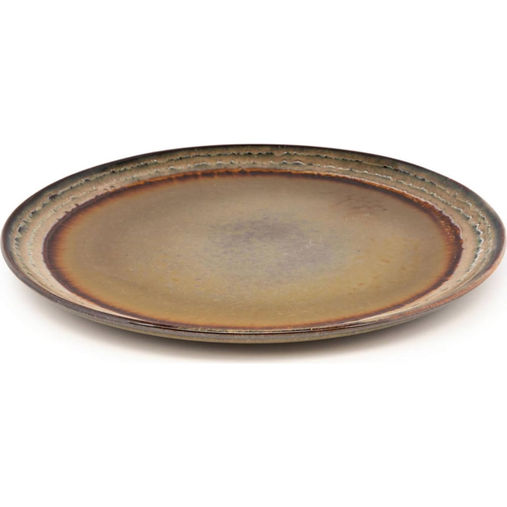 Assiette+Plate+Comporta+(lot+de+4)+Gres+Marron+28x28x2,5+cm