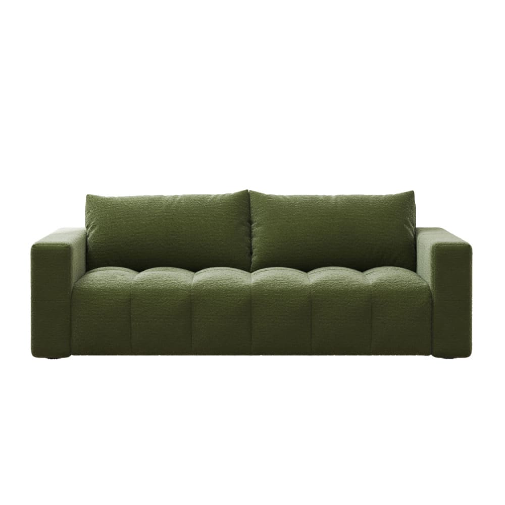 Concept Usine Sofa mit Schlaffunktion für 3 Personen und Stauraum aus grünem Bouclé style modern - Stoff