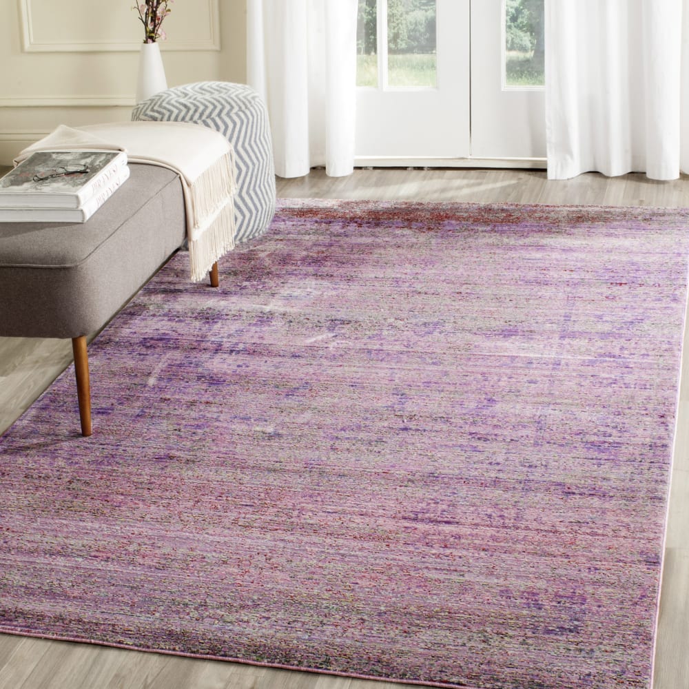Tapis artisanat inspiré en polyester violet/multicolore, 152 x 244 cm — vue 3