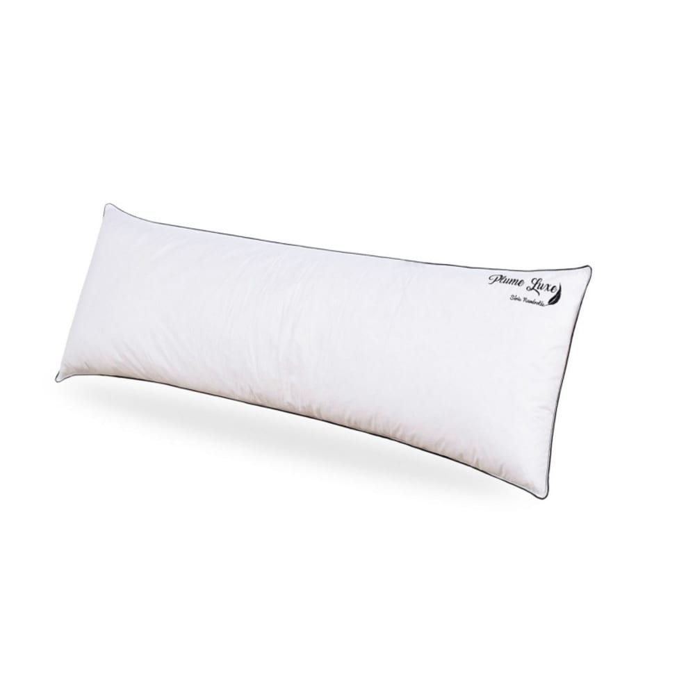 Reca Bedding Weiches Nackenstützkissen aus natürlichen Entenfedern, 137x40 cm Weiß