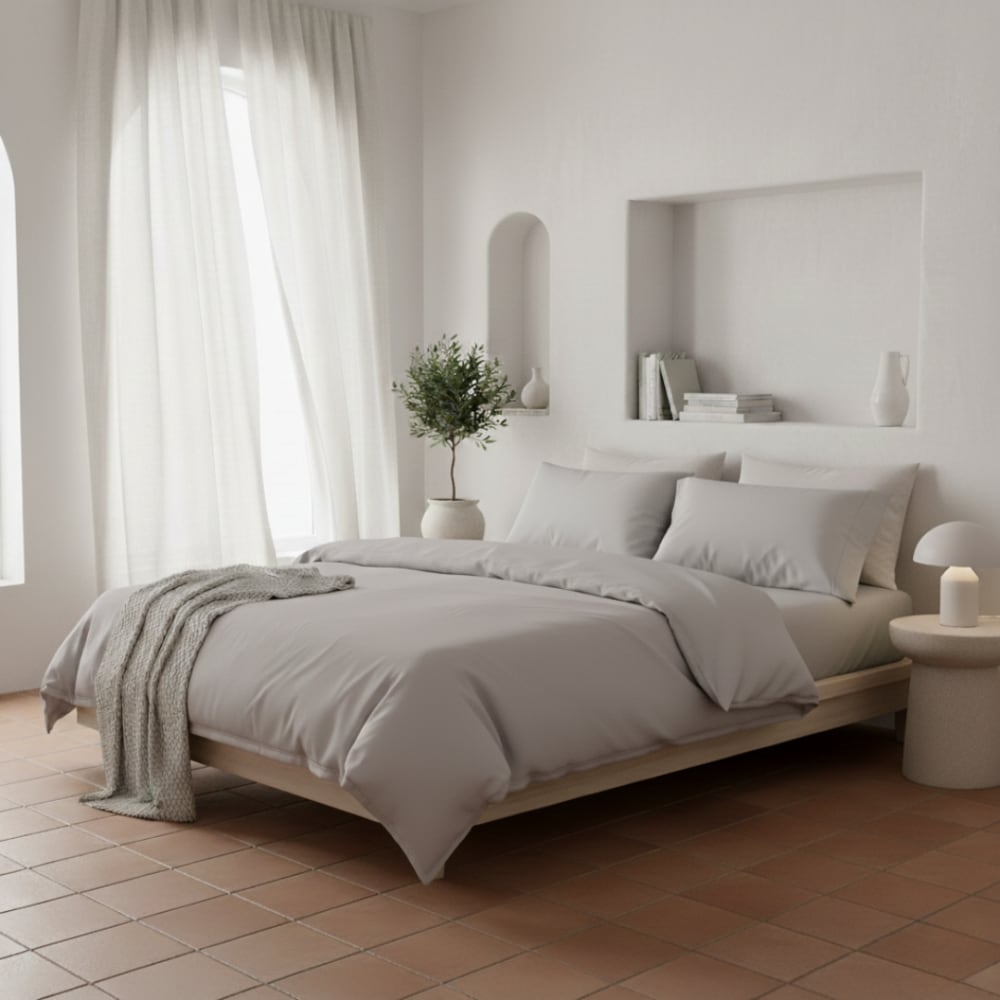 Housse de couette gris 200x190/200 - coton bio premium — vue 3