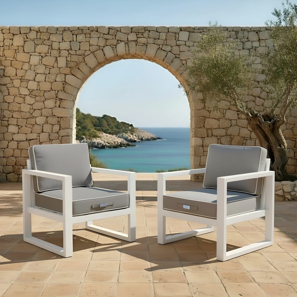 Coussins salon jardin premium déhoussable 60x60cm Gris clair