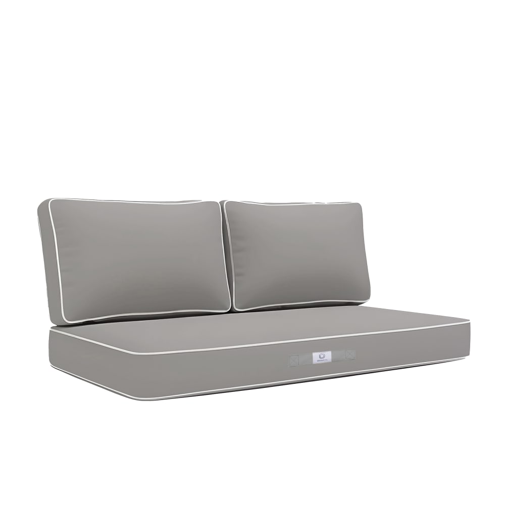 Coussins salon jardin premium déhoussable 100x50cm Gris clair