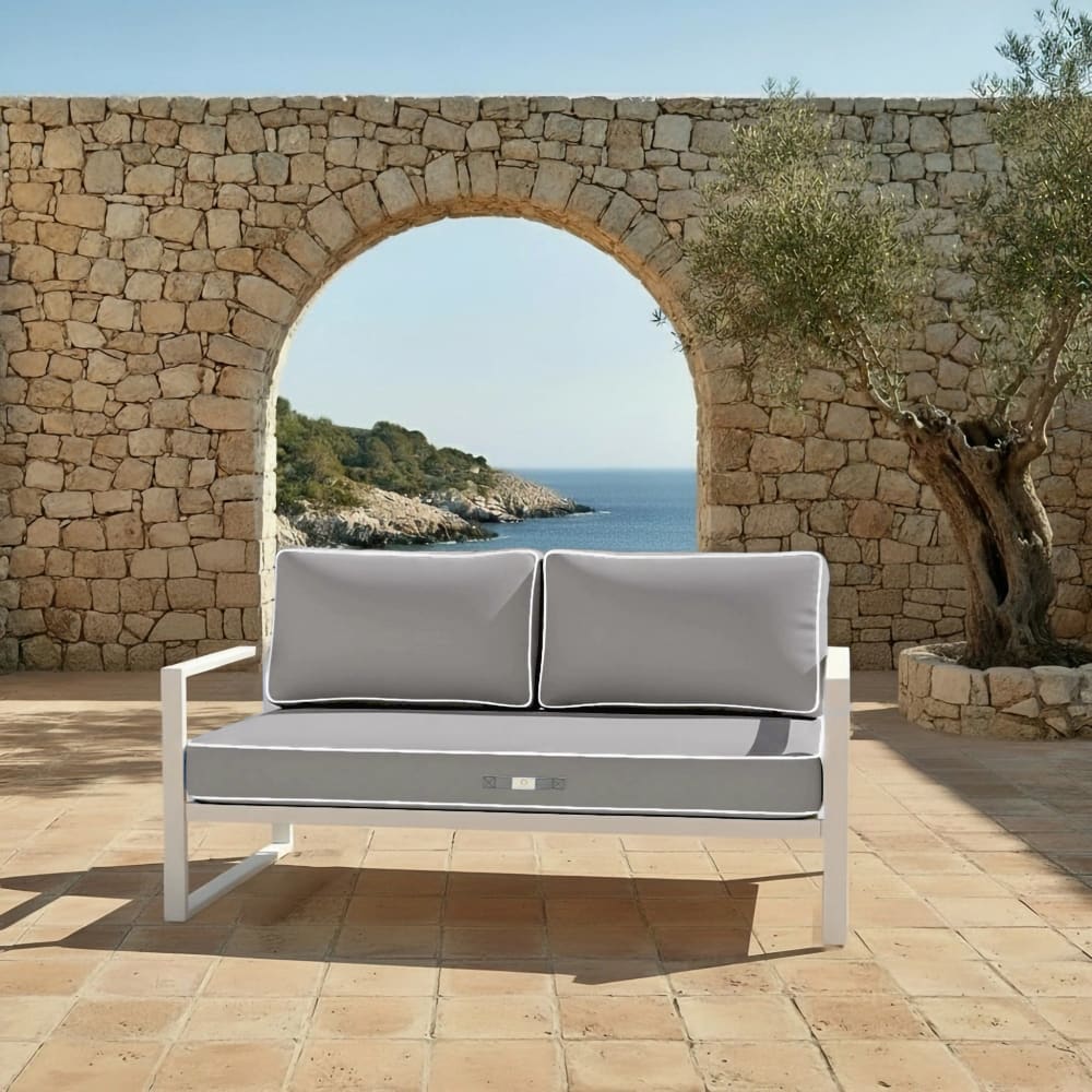 Coussins salon jardin premium déhoussable 100x50cm Gris clair