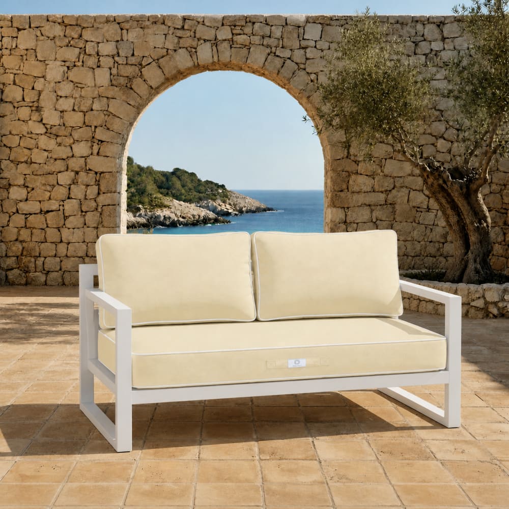 Deco Arts Premium Gartenkissen 100x50cm - Buttergelb style seaside Öko-Tex Zertifikat - Pes - Polyester