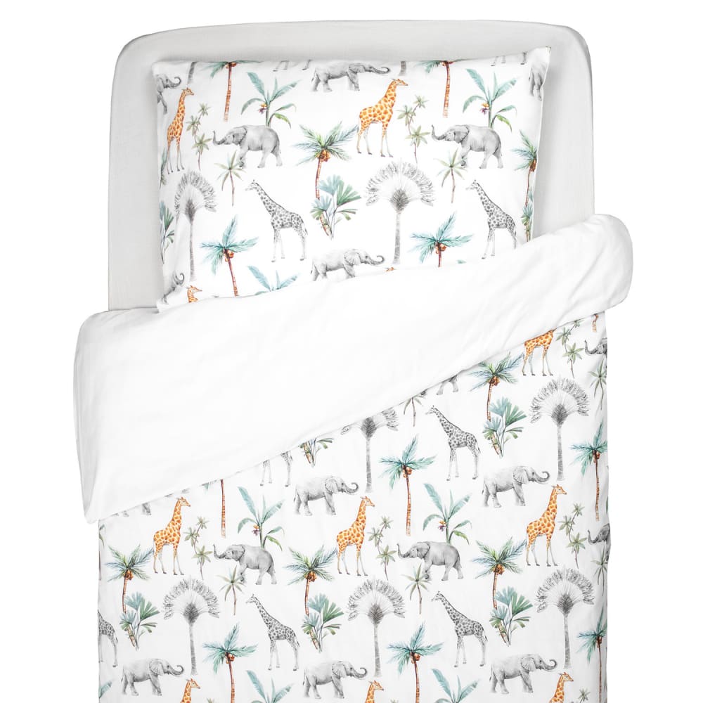 Parure enfant housse de couette et taie d'oreiller en coton Multicol