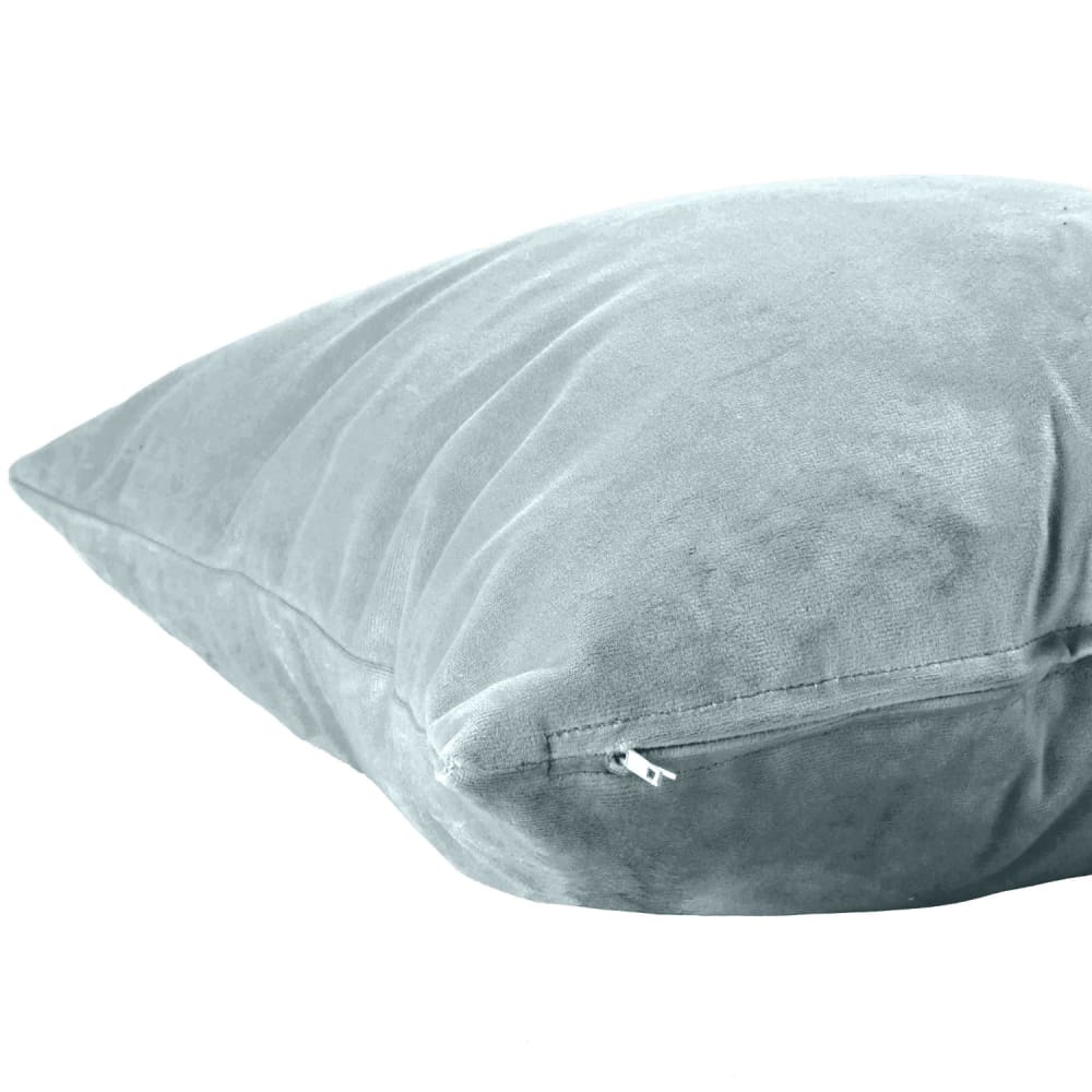 Coussin carré velours bleu glacier 45x45 cm