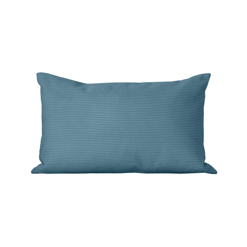 Coussin velours bleu rectangulaire 50x30 cm