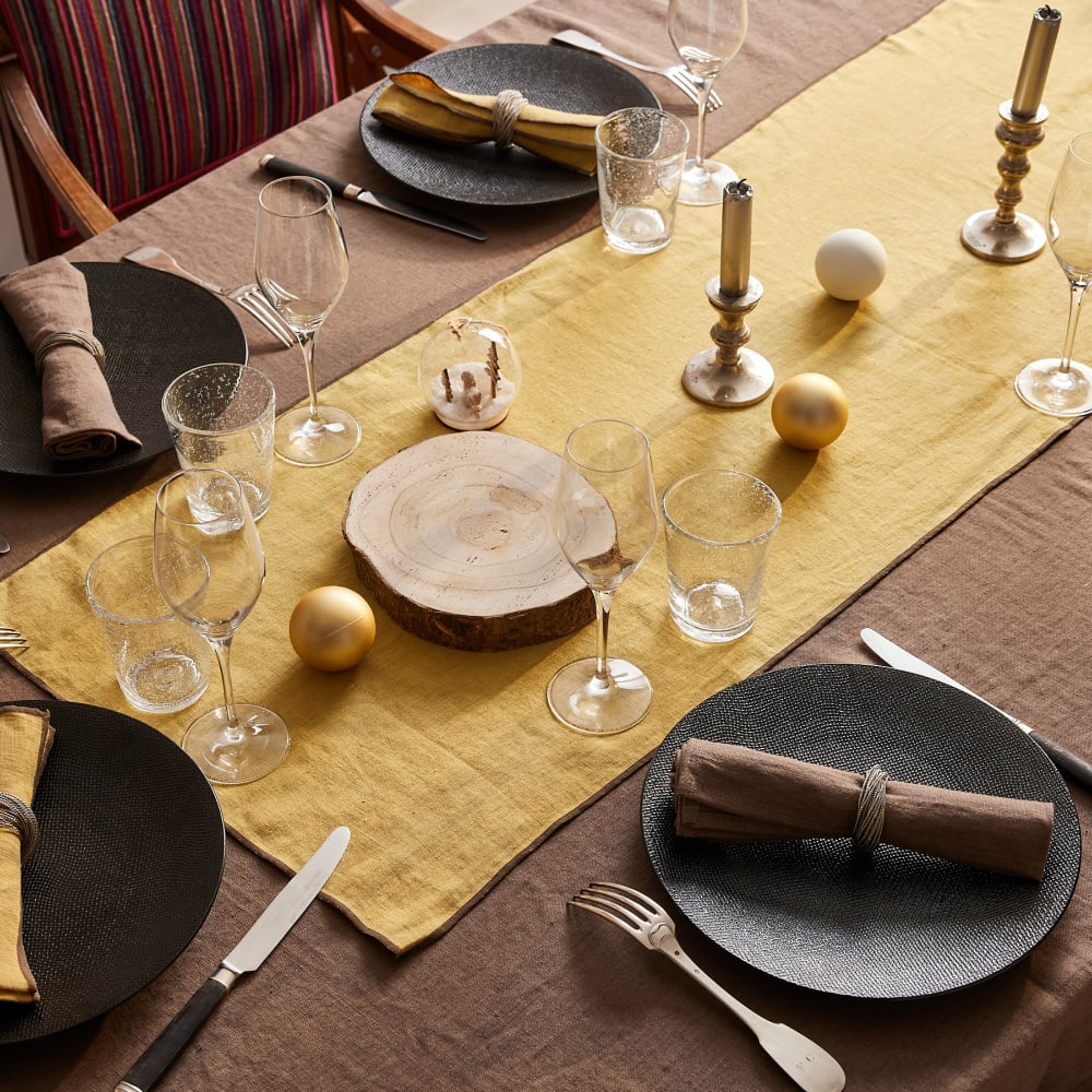 nappe en lin lavé ecorce
