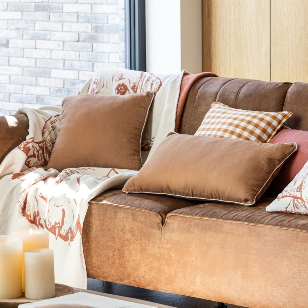 Housse de coussin en lin lavé Cannelle 40x40cm - Maisons du Monde