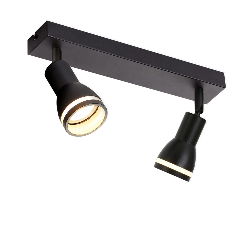 Nettlife Hobbs - Deckenstrahler aus Metall, Schwarz, L 30 cm, GU10, max. 25 W style modern Schwarz Metall