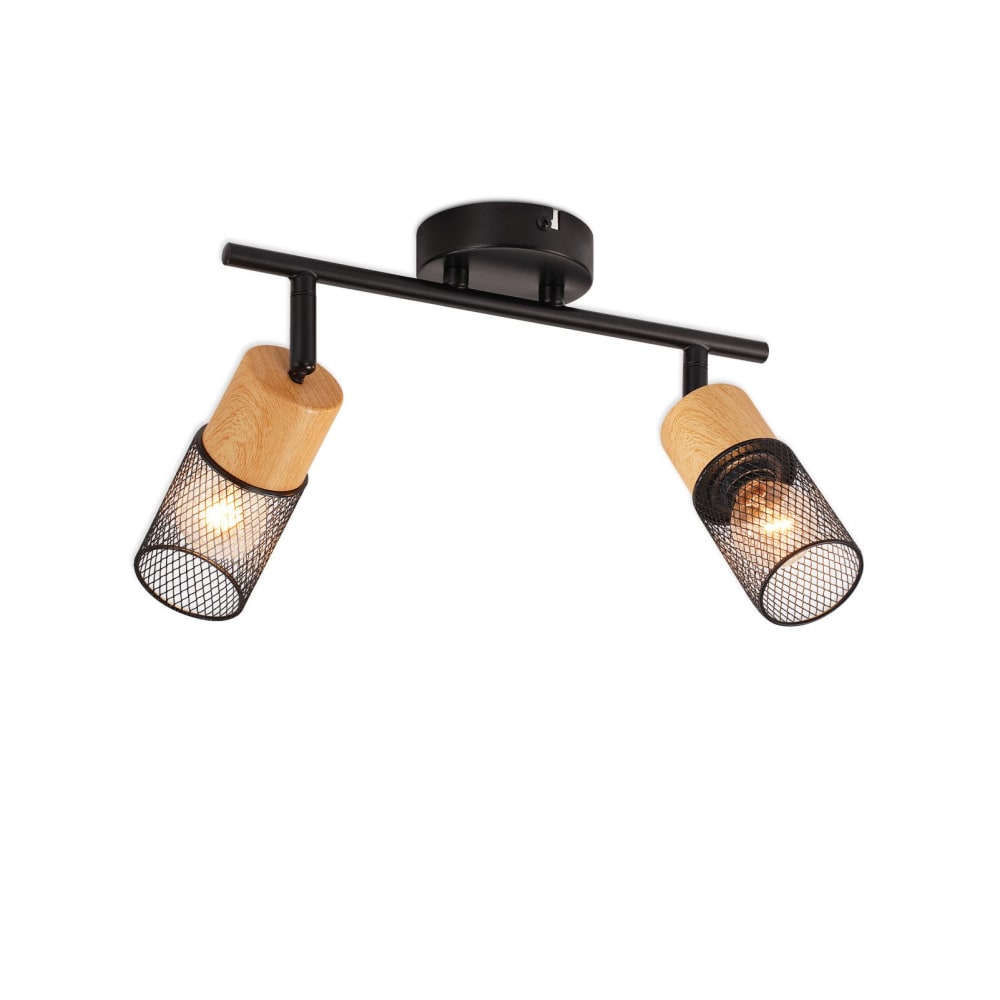 Hough - spot de plafond en métal, noir, l 30 cm, e14