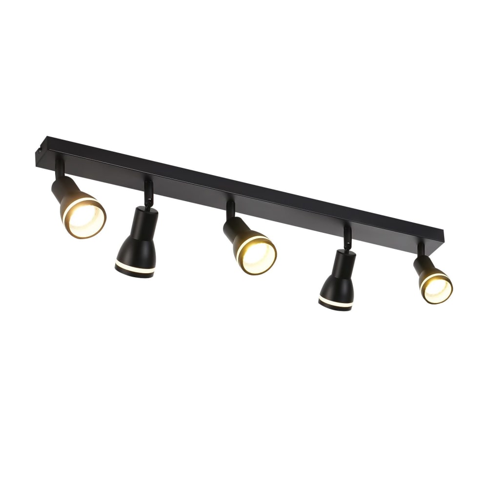 Nettlife Eis - Deckenstrahler aus Metall, Schwarz, L 69 cm, GU10, max. 25 W style modern Schwarz Metall