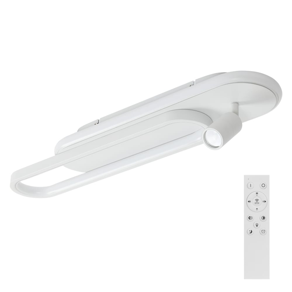 Nettlife Schild - LED-Deckenstrahler aus Metall, Weiß, L 60 cm, max. 46 W style modern Weiß Metall