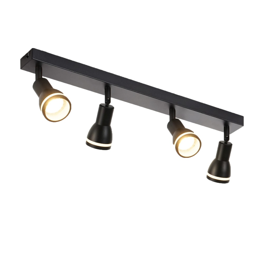 Nettlife Hundley - Deckenstrahler aus Metall, Schwarz, L 55 cm, GU10, max. 25 W style modern Schwarz Metall