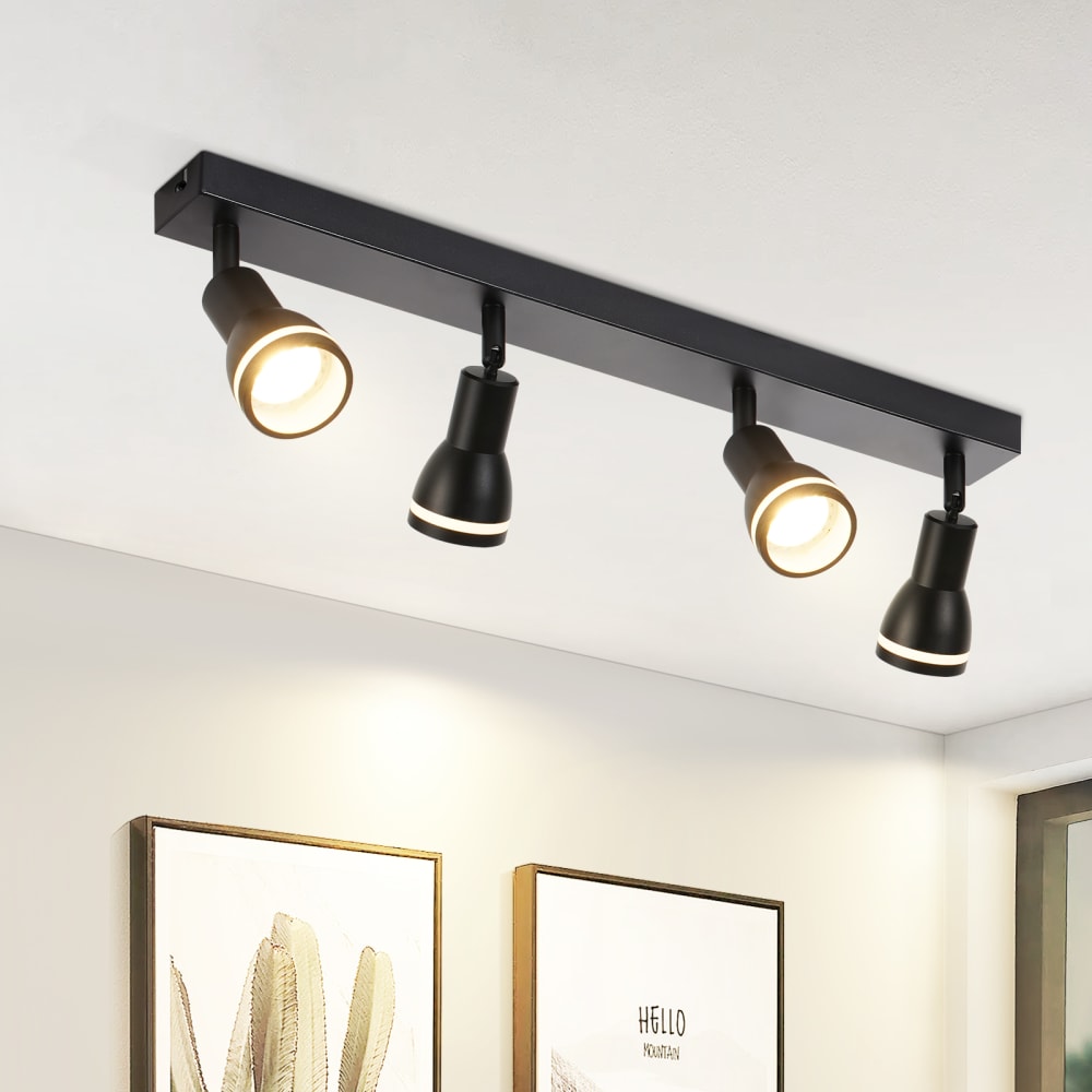 Hundley - Deckenstrahler aus Metall, Schwarz, L 55 cm, GU10, max.