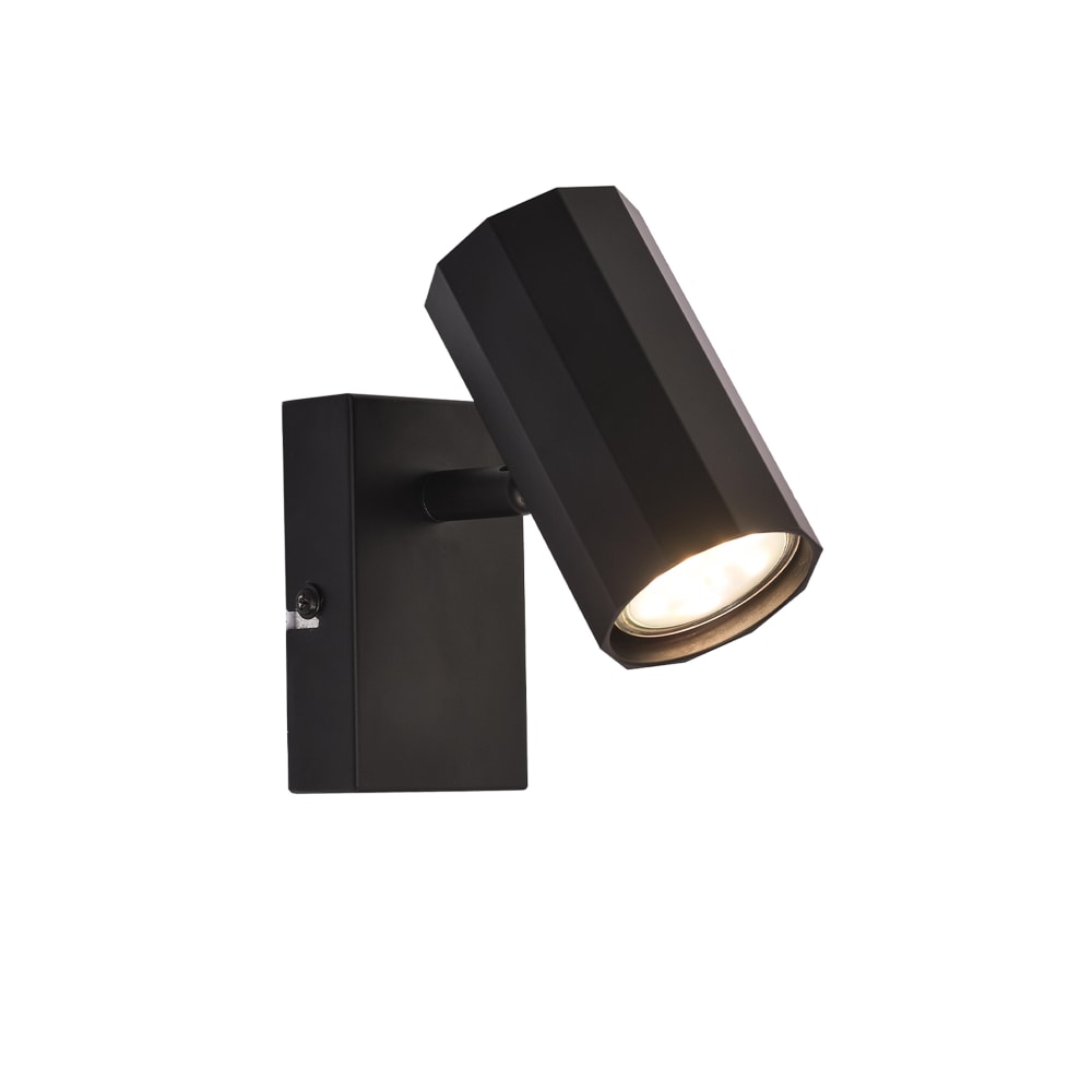 Nettlife Hurley - Deckenstrahler aus Metall, Schwarz, L 10 cm, GU10, max. 40 W style modern Schwarz Metall