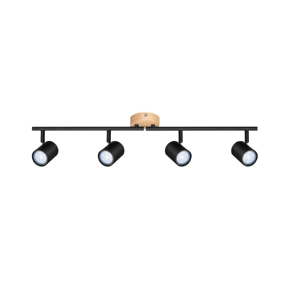 Albrecht - spot de plafond en métal, noir, l 71 cm, gu10