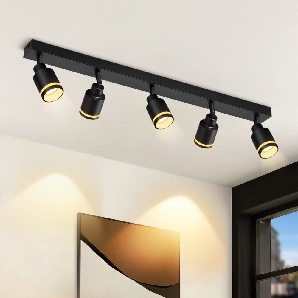 Neal - Deckenstrahler aus Metall, Schwarz, L 69 cm, GU10, max. 25