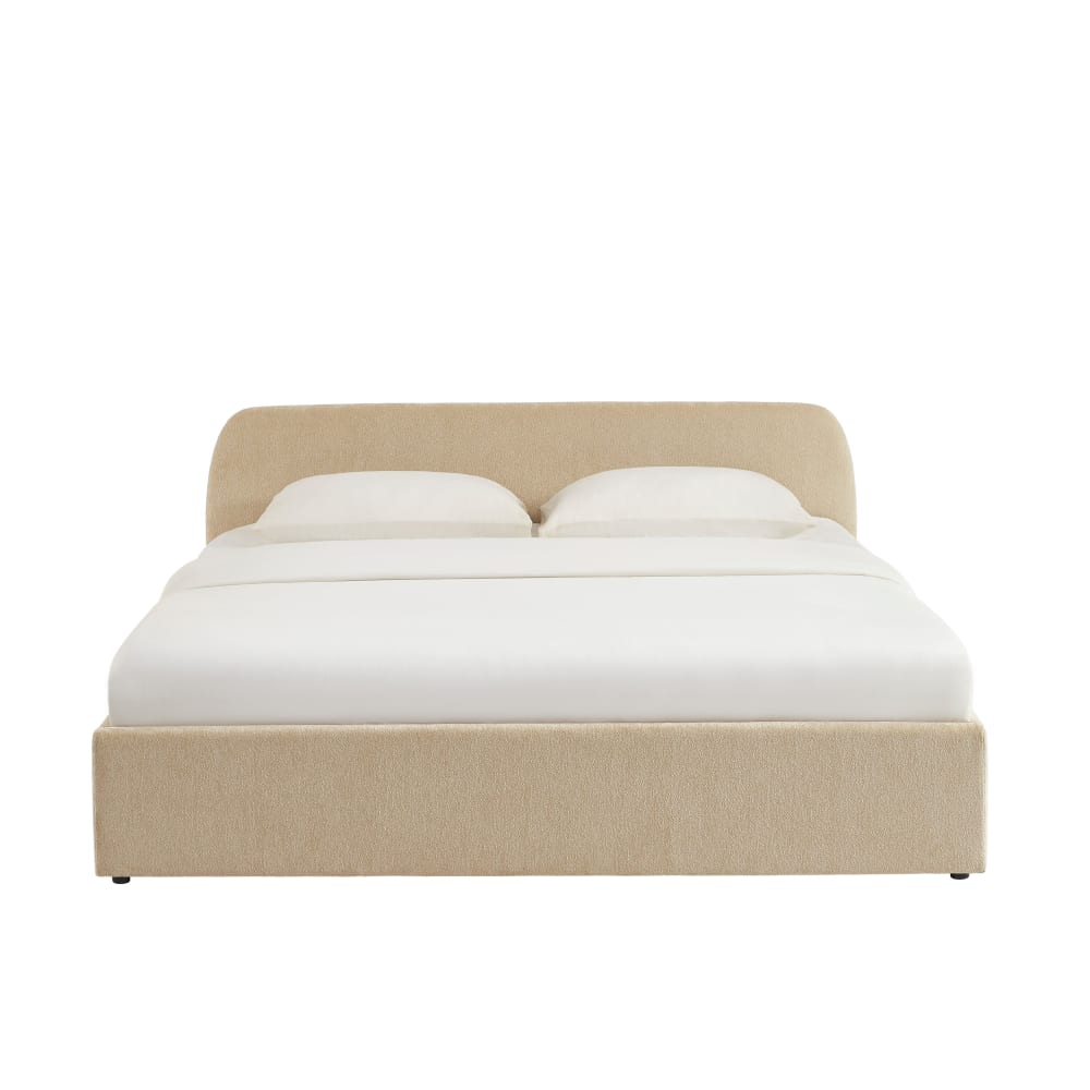 Lit coffre  180x200 tissu - beige