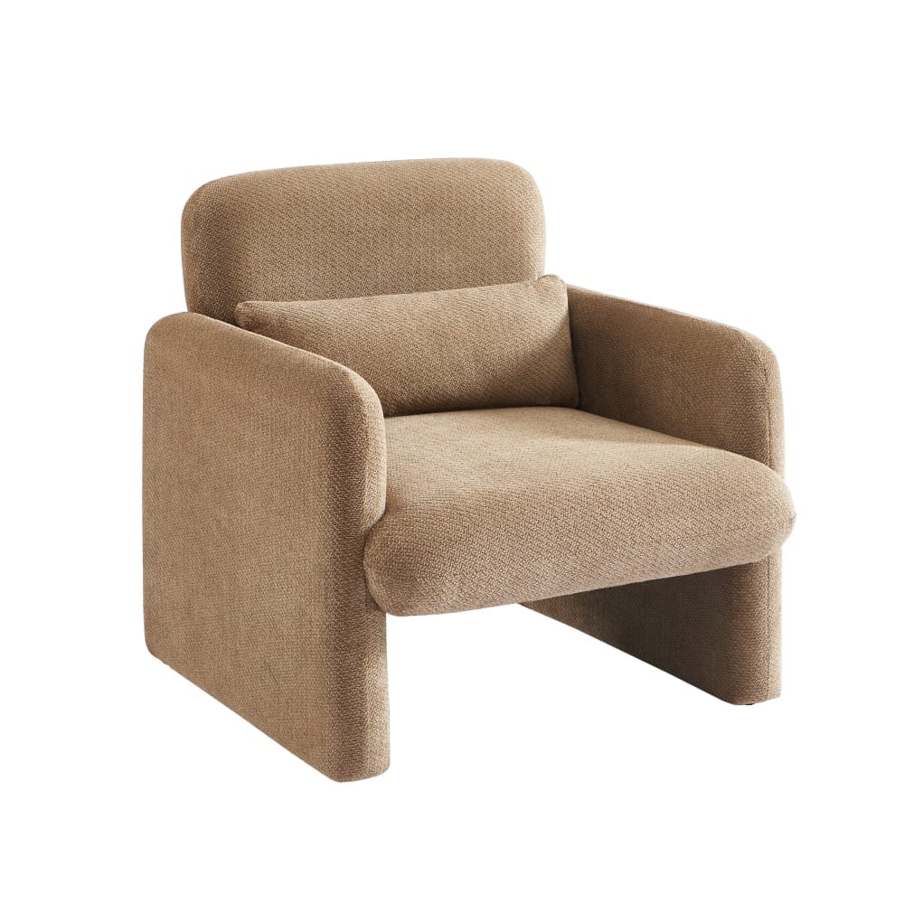 fauteuil  tissu marron