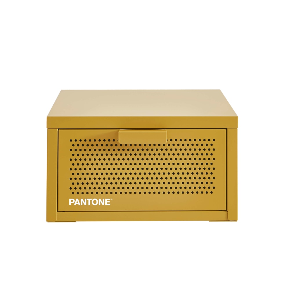 Table de chevet murale métal jaune moutarde 40cm