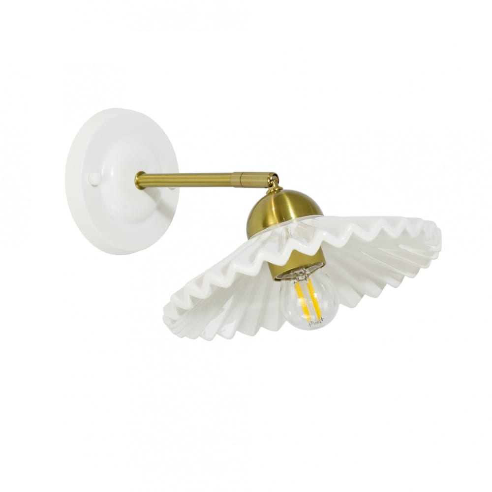 Applique murale en métal & céramique blanc