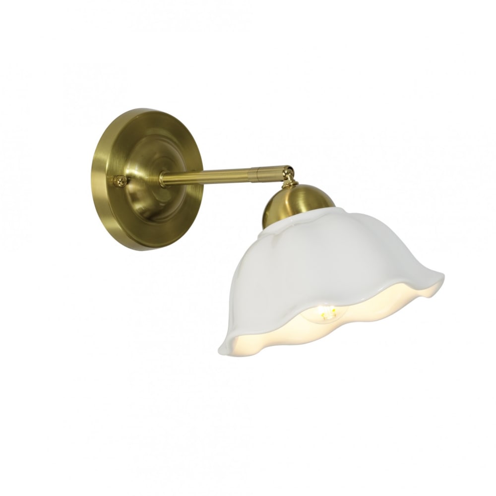 Applique murale en métal & céramique doré