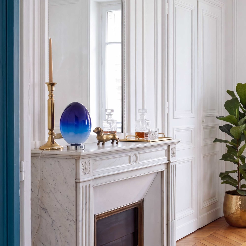 Lampe à poser en verre & métal — vue 3