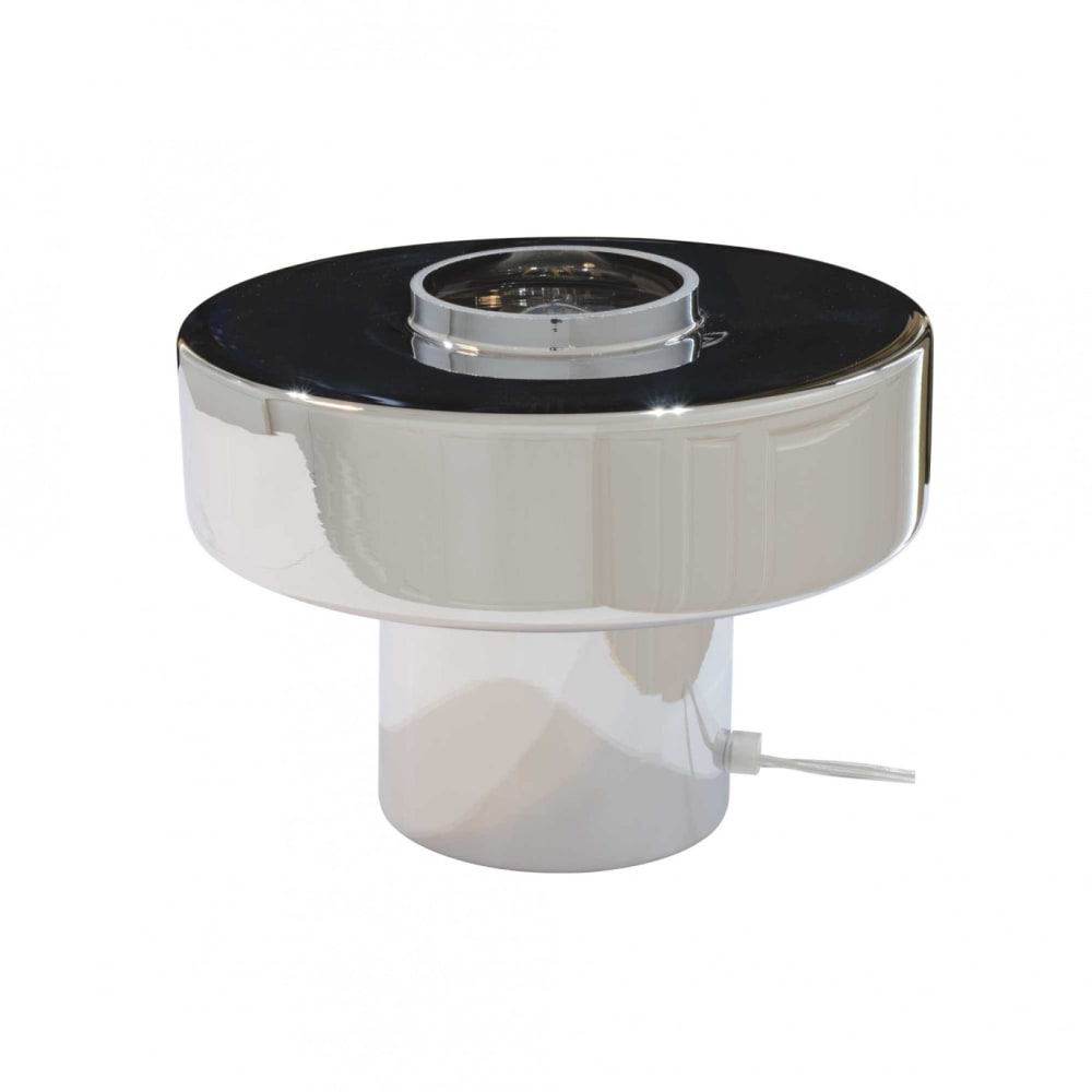 Lampe à poser en verre chromé brillant