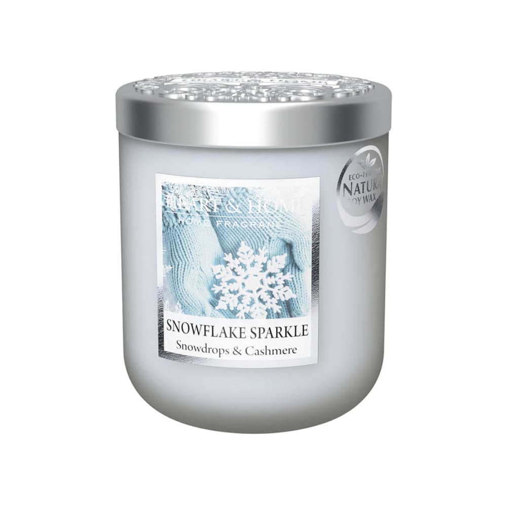 Petite bougie à la cire de soja flocons givrés Petite bougie à la cire de soja flocons givrés