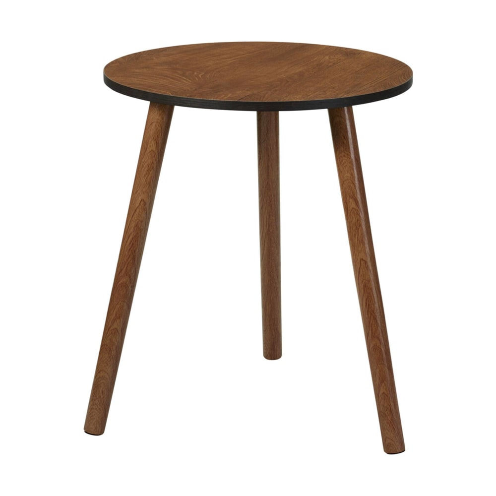 Mesa auxiliar en mdf nogal oscuro de 40 cm