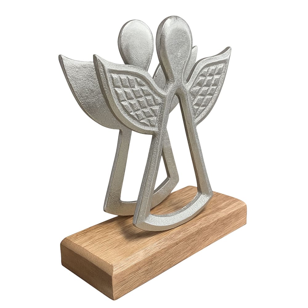 Porte-serviettes bois de manguier et métal ange argenté - Maisons du Monde