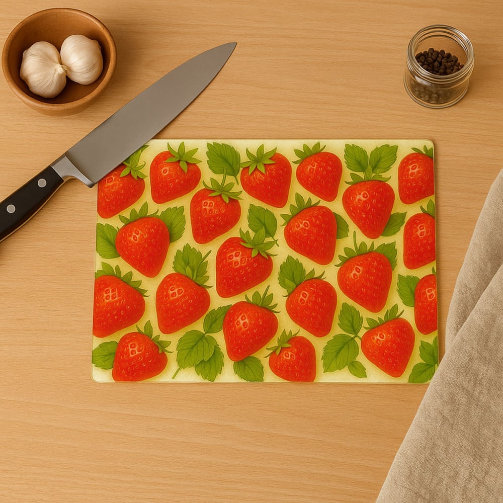 Planche à découper Fraises – 28,5 × 20 cm - Maisons du Monde