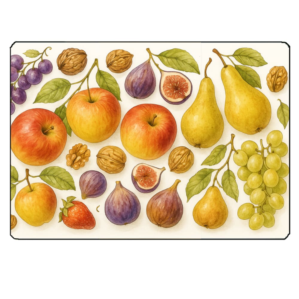 Planche à découper fruits dautomne  28,5 × 20 cm