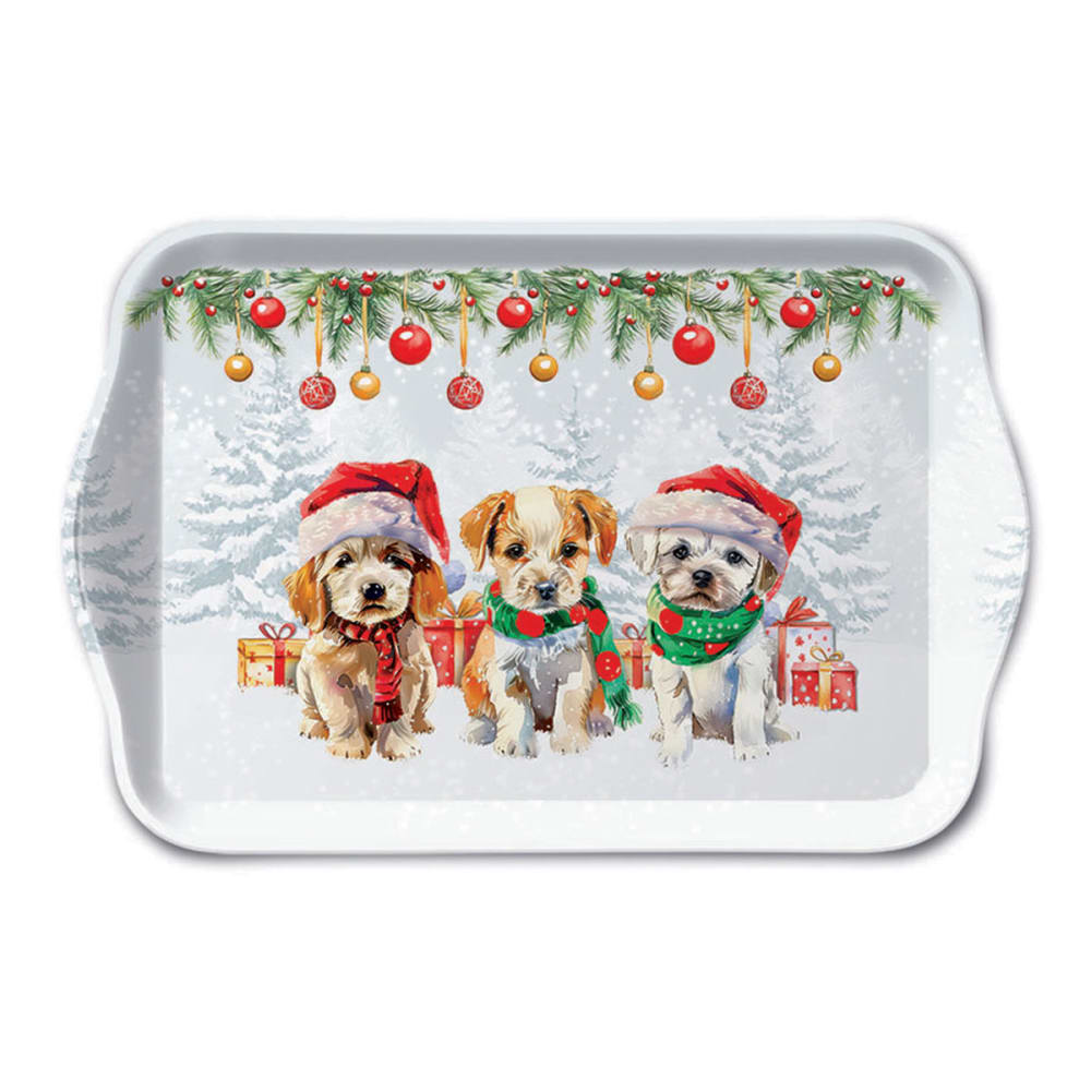 Mini plateau chiots de noël Mini plateau chiots de noël