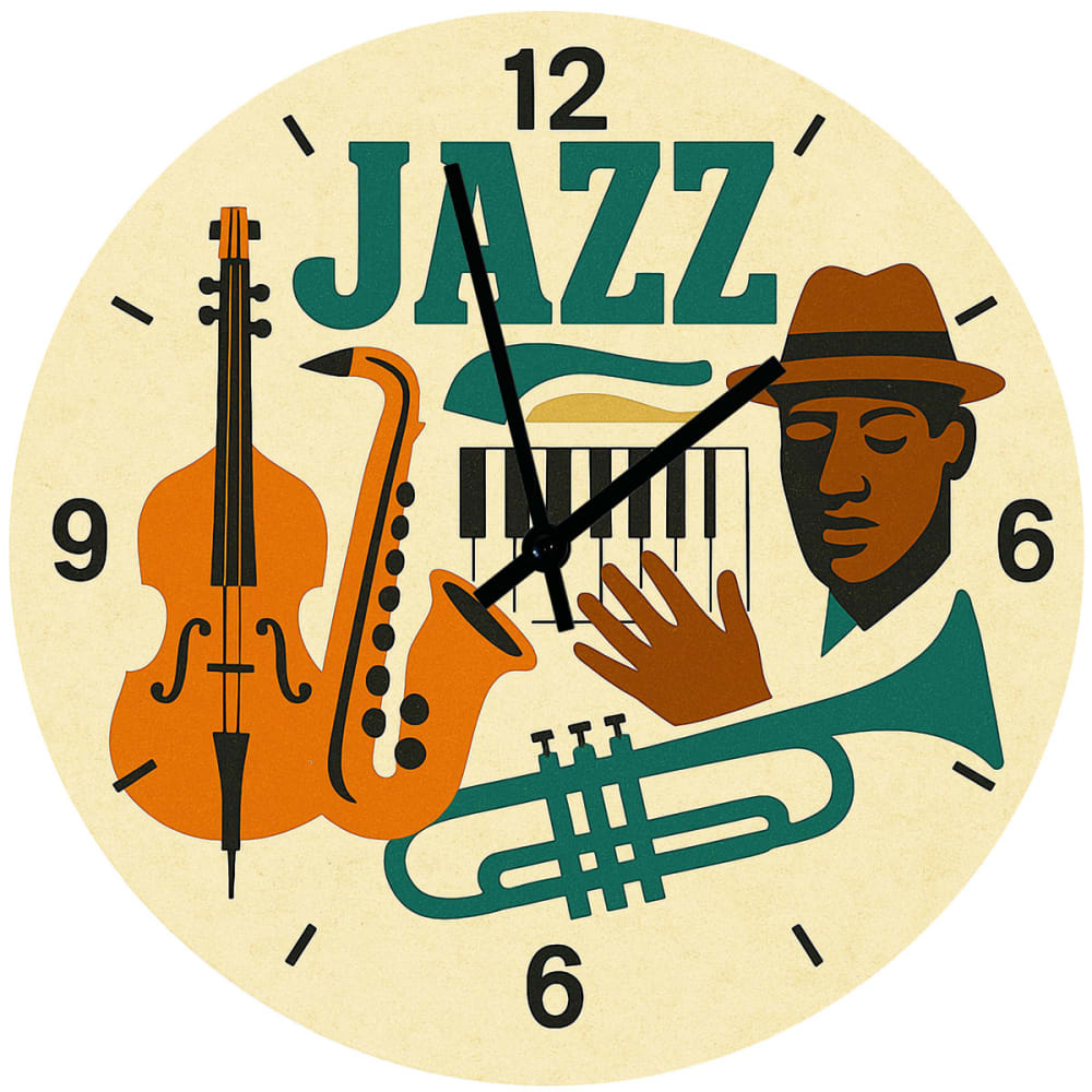 Horloge en verre jazz 29 cm Horloge en verre jazz 29 cm