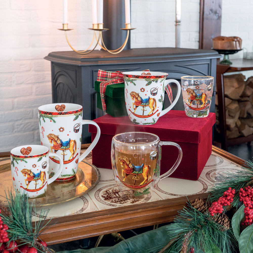 Mug de Noël cheval à bascule en porcelaine fine - Maisons du Monde