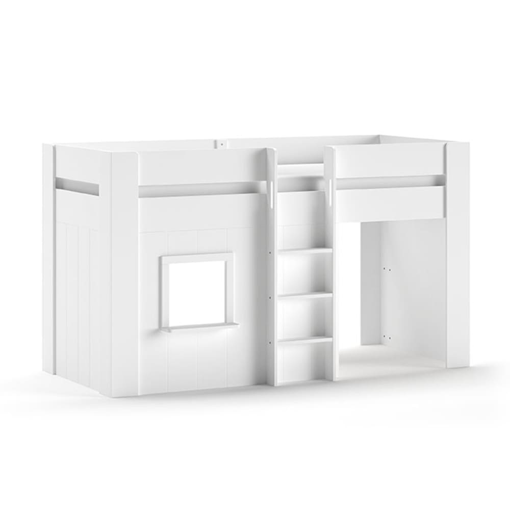 Lit mi-hauteur 90x200 sommier inclus blanc