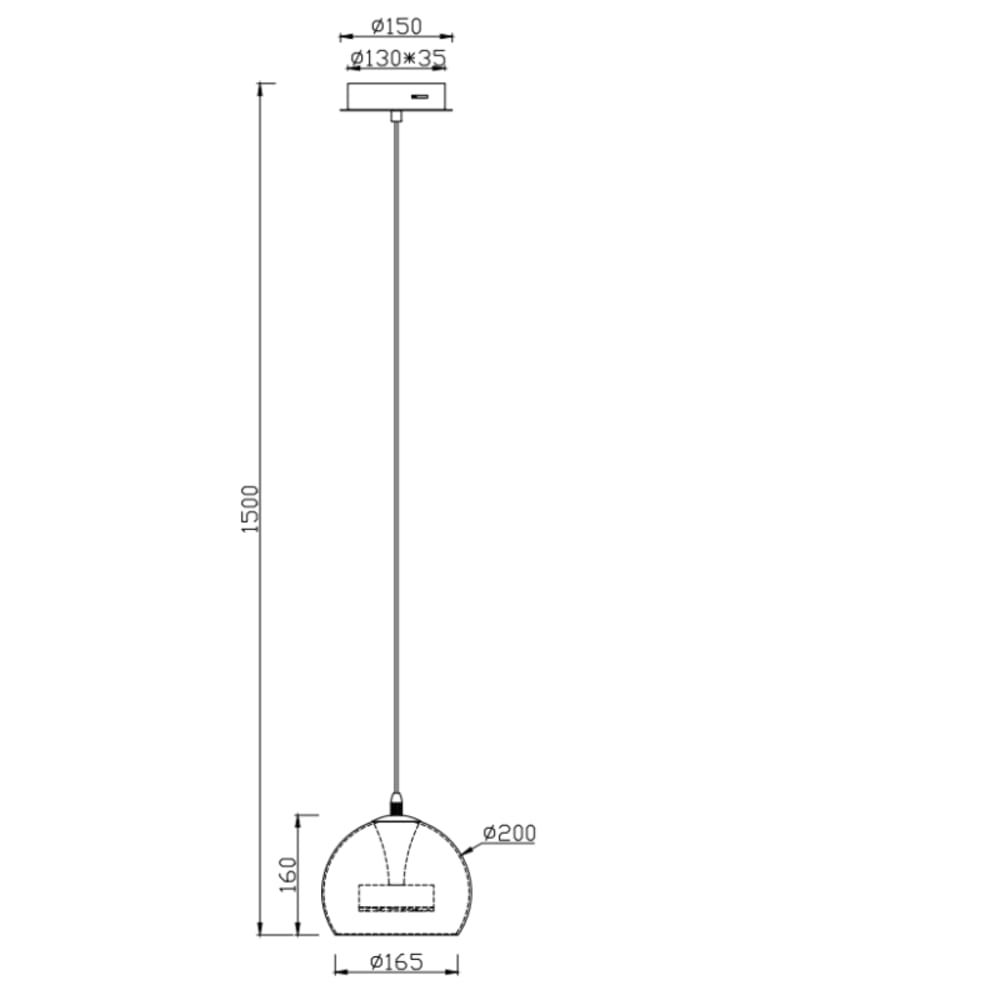 Suspension en verre transparent — vue 4