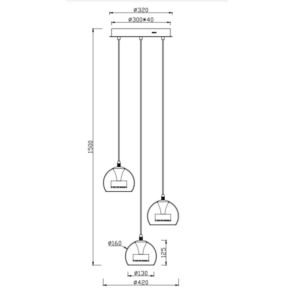 Suspension en verre transparent — vue 4
