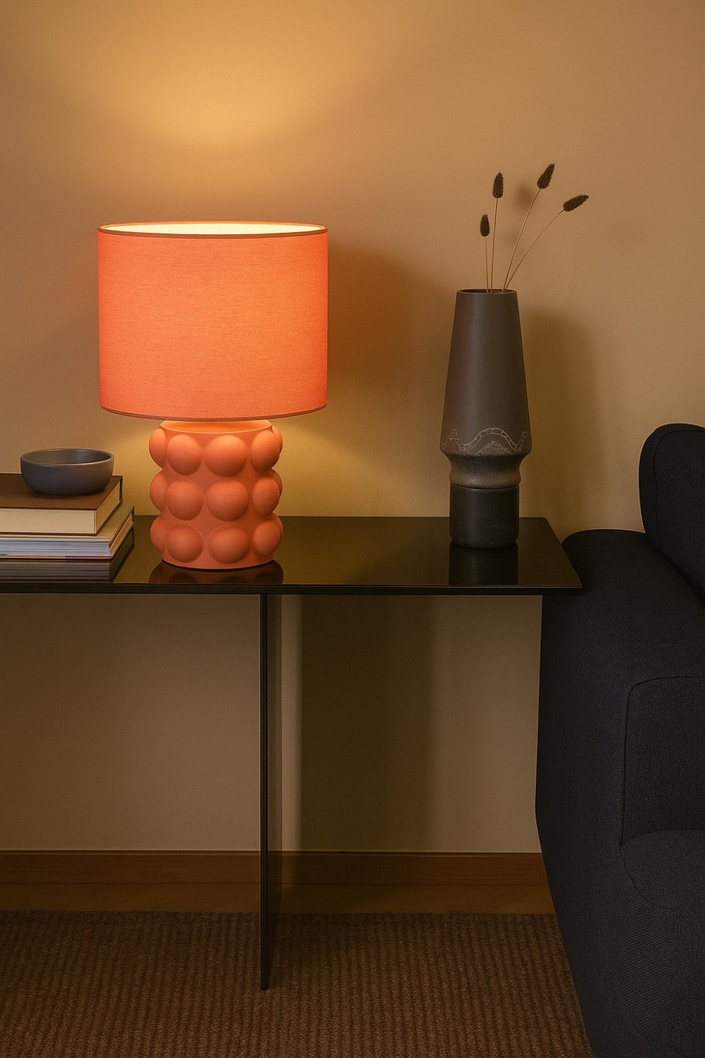Lampe design en céramique terracotta — vue 3