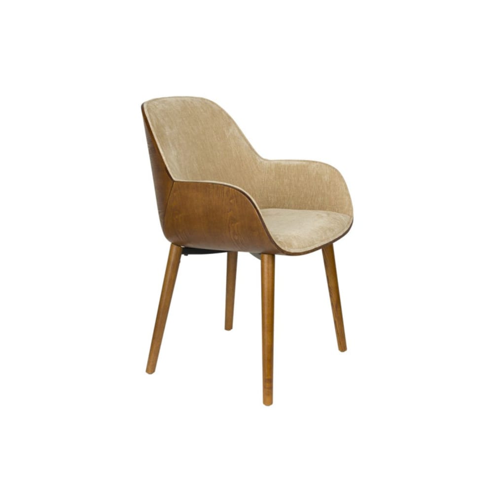Fauteuil design en tissu beige