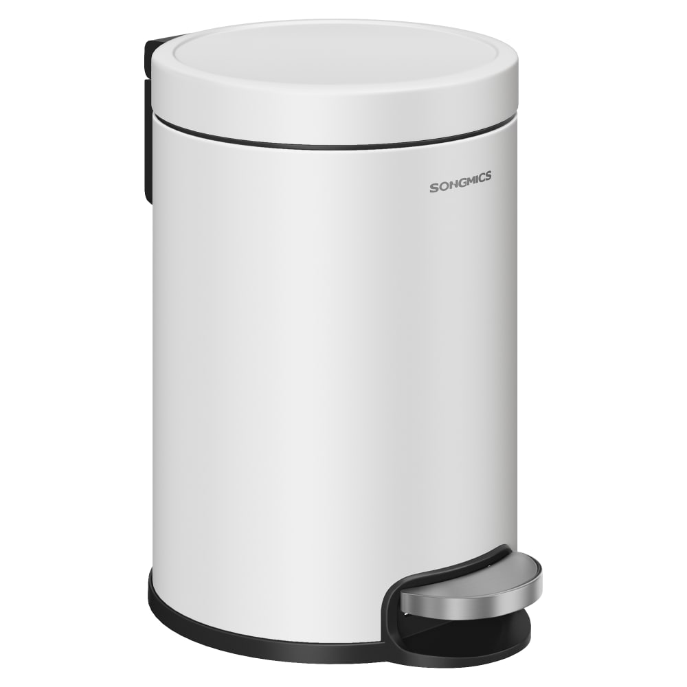 Poubelle à pédale 3 l couvercle à fermeture douce seau intérieur blanc