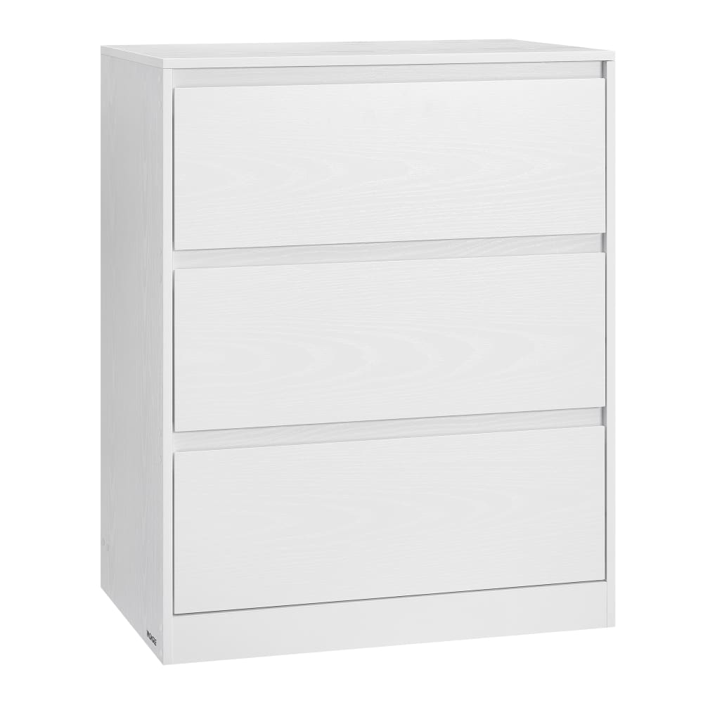 Commode chambre 3 tiroirs 40 x 60 x 75 cm style moderne blanc neige