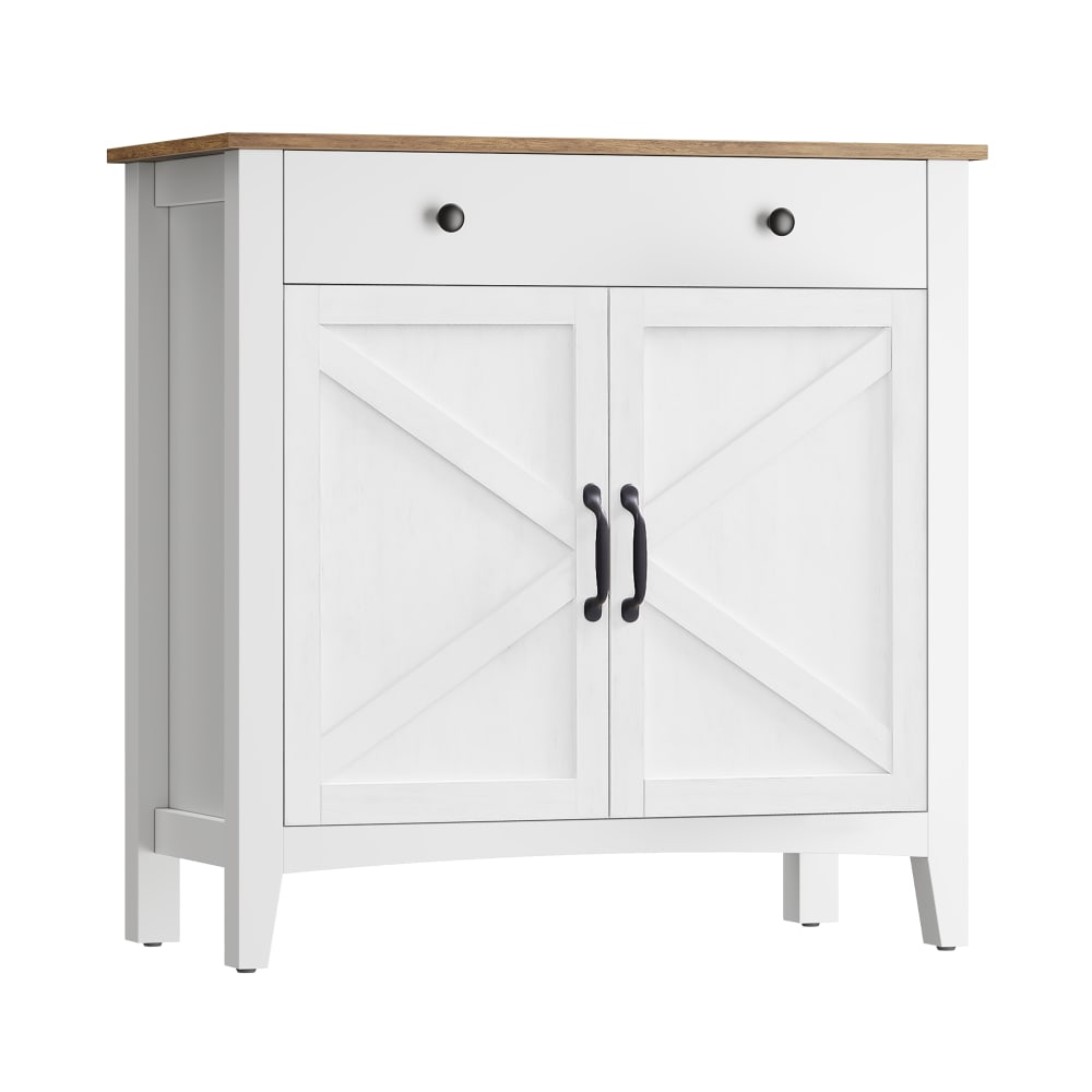 Armoire de cuisine avec tiroirs et portes 40x80x80cm blanc et marron