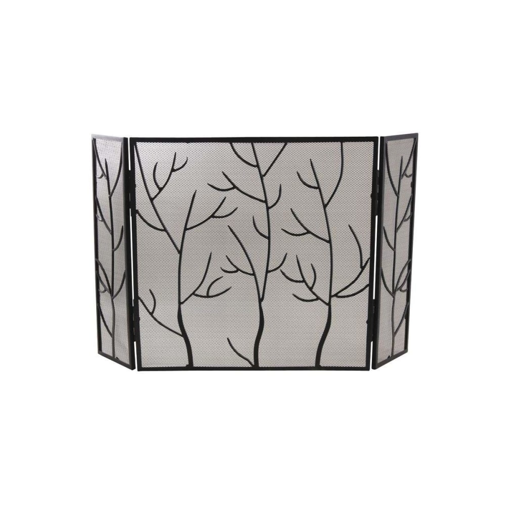 Pare-feu de cheminée en fer forgé branchages