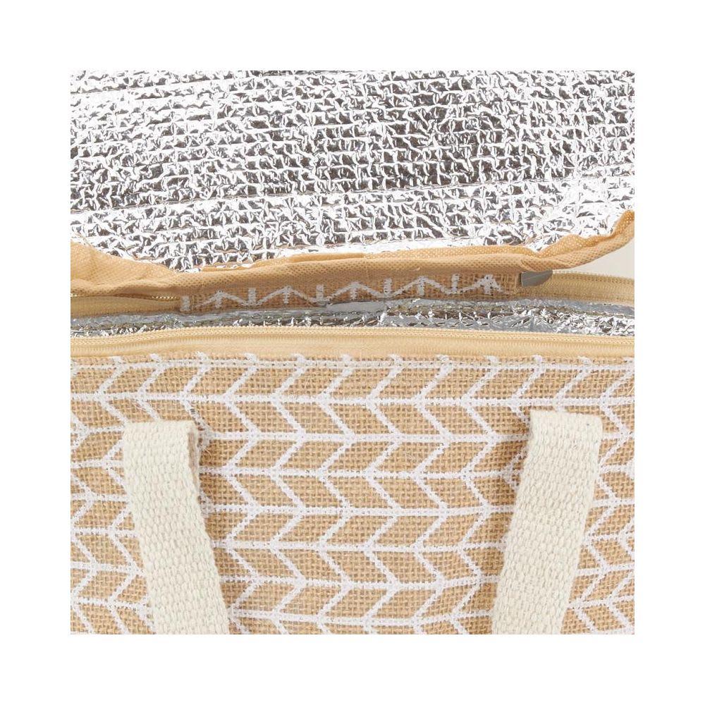 Sac lunch isotherme en jute géométrique 25x15x19 (Aubry Gaspard) - Image 2