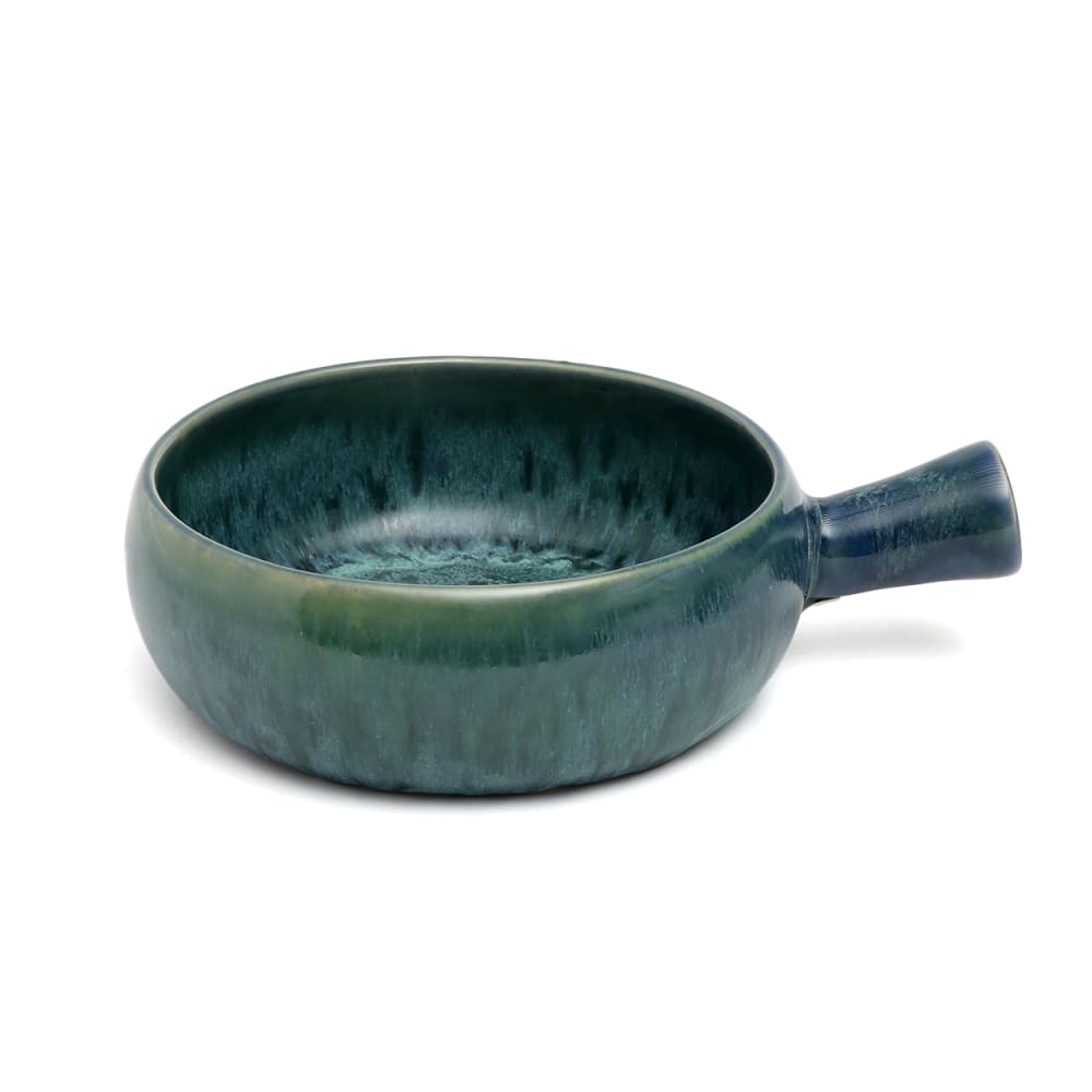 Casserole de service en céramique bleu 19,5x15x5,5cm