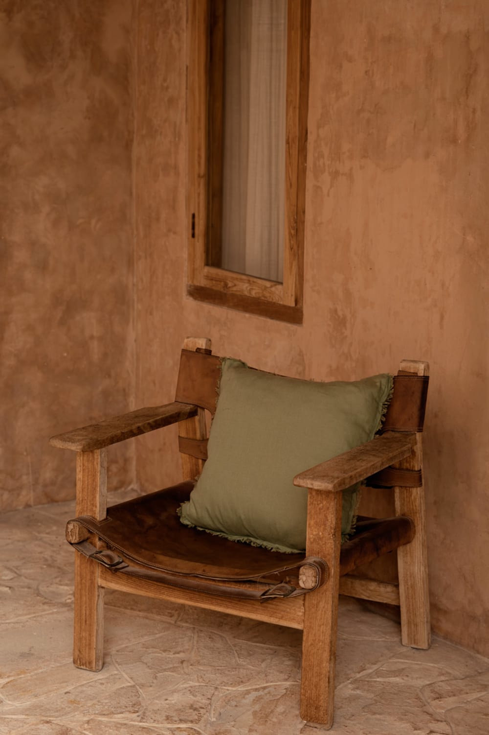 Leinenkissenbezug in grün, 50x50x2cm - Maisons Du Monde